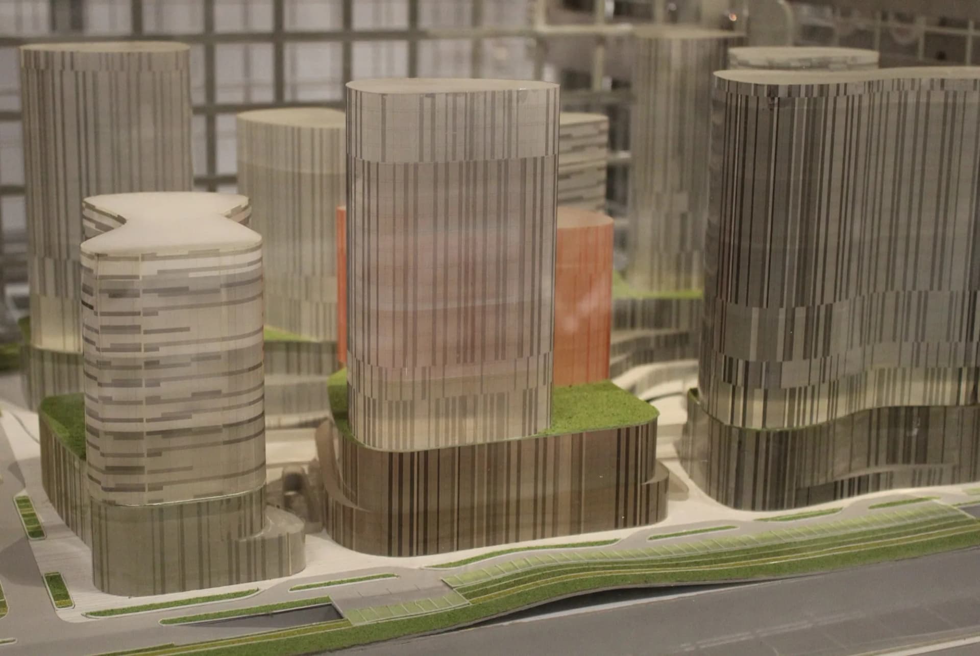 Scale model of residential towers for a sales suite.