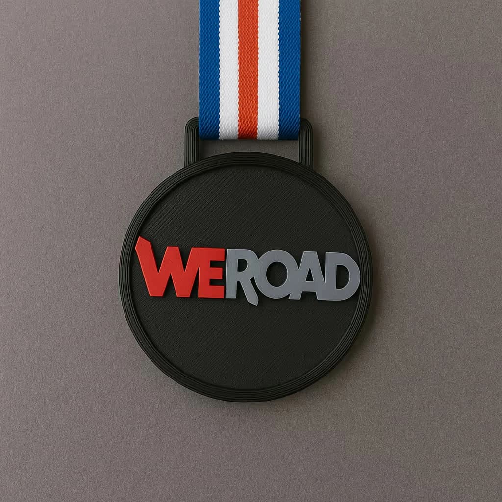 medalla impresa en 3D per a l'empresa WeRoad